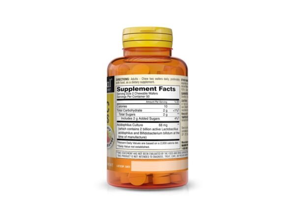 ACIDOPHILUS PROBIOTIC with BIFIDUS 2 BILLION CFU CHEWABLE WAFFERS (strawberry flavor (2)