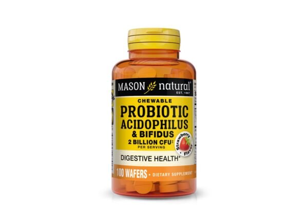 ACIDOPHILUS PROBIOTIC with BIFIDUS 2 BILLION CFU CHEWABLE WAFFERS (strawberry flavor (2)
