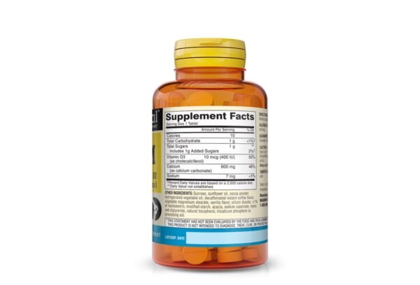 CALCIUM 600MG + D3 CHEWABLE TABLETS (coffee-mocha flavor)
