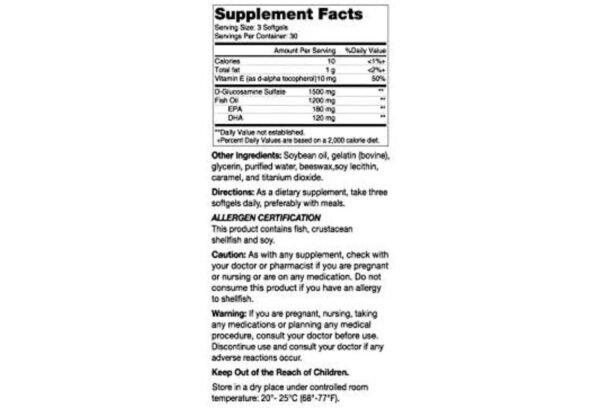 GLUCOSAMINE and FISH OIL SOFTGELS